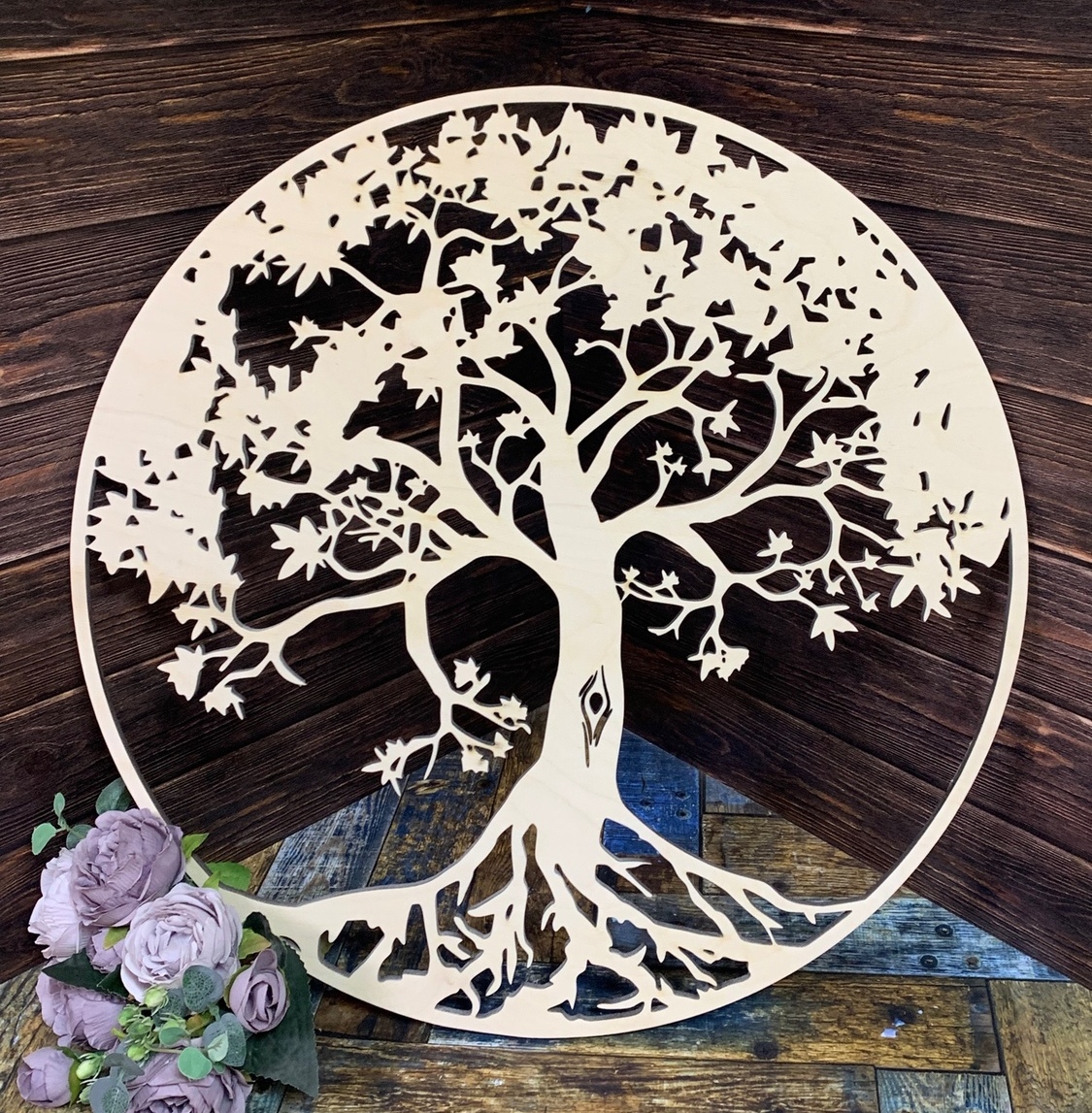 Панно "Дерево жизни", фанера, 6мм, клен