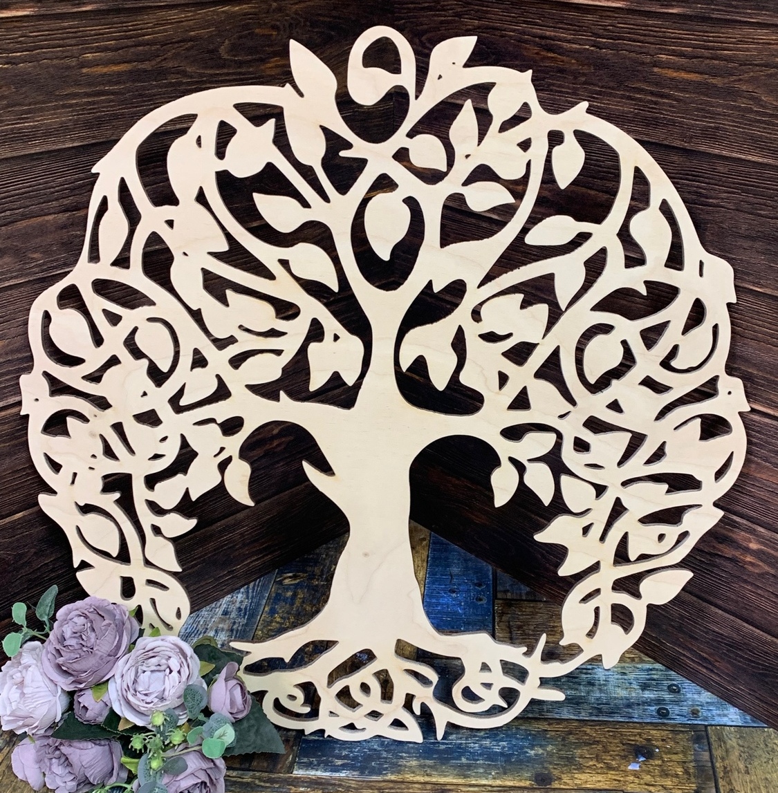 Панно "Дерево жизни", фанера, 6мм, ива